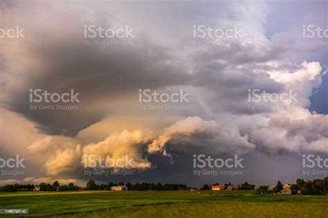 Severe Thunderstorm Clouds Landscape With Storm Clouds Stock Photo - Download Image Now - iStock