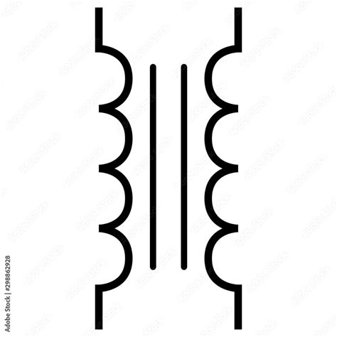 iron core transformer symbol  circuit design stock illustration