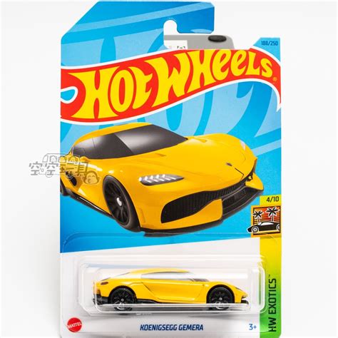 No 188 KOENIGSEGG GEMERA KOENIGSEGG GEMERA KOENIGSEGG Yellow Mattel Hot Wheels Alloy Small