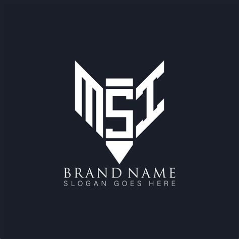 MSI letter logo design on black background. MSI creative monogram ...