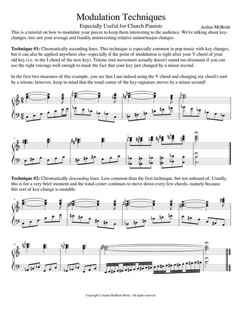 Modulation Techniques - Tips on Composing, Arranging, and Performing ...