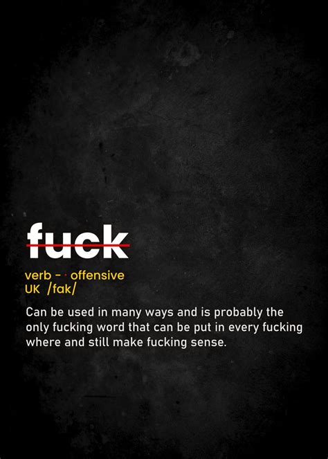 FUCK DEFINITION Poster Picture Metal Print Paint By Yunur Mawan Displate