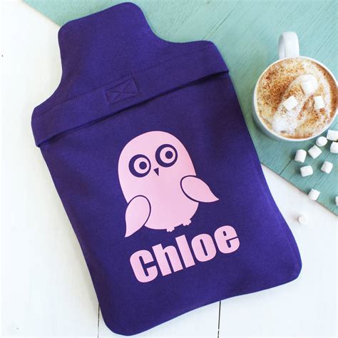 Personalised Owl Hot Water Bottle Cover By Sparks And Daughters