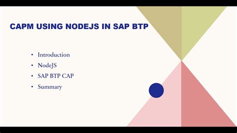 Create Your First Nodejs Program Using Sap Btp Cap In Bas Capm With