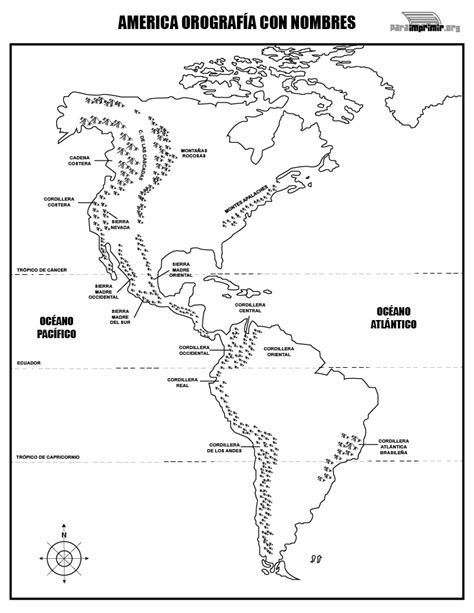 Mapa Orografico De America Para Colorear Ouiluv