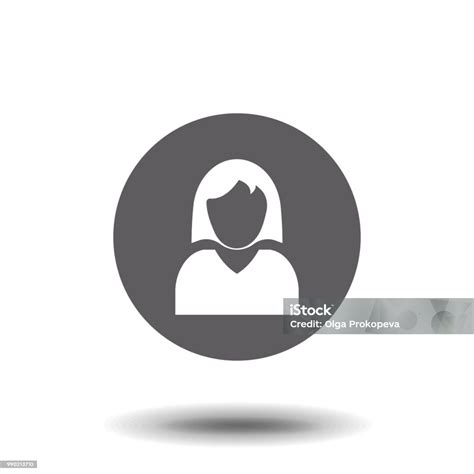 Female User Account Or User Profile Flat Icon For Apps And Websites Stock Illustration