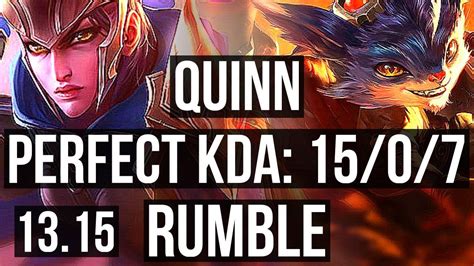 Quinn Vs Rumble Top 15 0 7 Rank 3 Quinn Legendary 7 Solo Kills