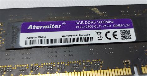 Memória RAM DDR3 8GB 1600MHz Atermiter - ART Solution Informática