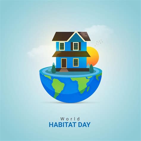 Premium Vector | World habitat day World habitat ads design for social ...