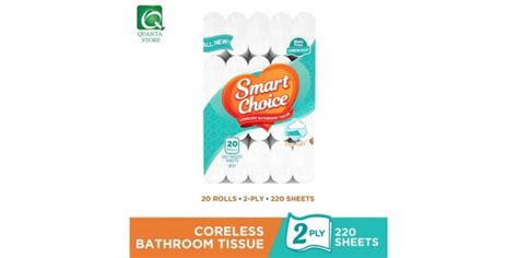 Smart Choice Coreless Bathroom Tissue 2 Ply 20 Rolls