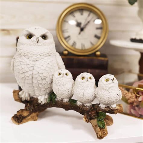 Resin Snowy Owl Sculpture For Sale SevenTreeSculpture