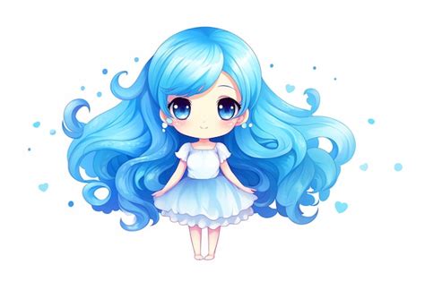 Premium AI Image | a cartoon of a girl with blue hair