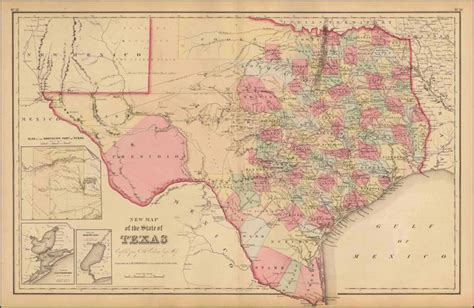 Old Historical City, County and State Maps of Texas | Map, Historical ...