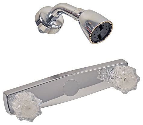 8 in. Mobile Home/RV Shower Faucet with Arm in Chrome transitional-tub ...