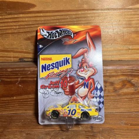 Vtg Hot Wheels Nestle Nesquik Racing Yellow Ford Taurus Jeff Green Nip