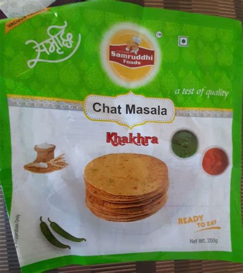 Samruddhi Foods Pan India Chaat Masala Khakhra Months Packaging