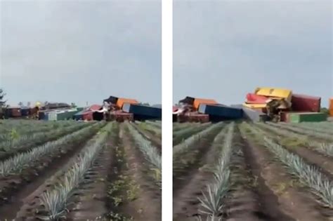 Se Descarrilan Vagones Del Tren De Carga En Jalisco