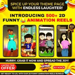 500 Funny 2D Animation Reels/shorts Bundle in Hindi - Etsy