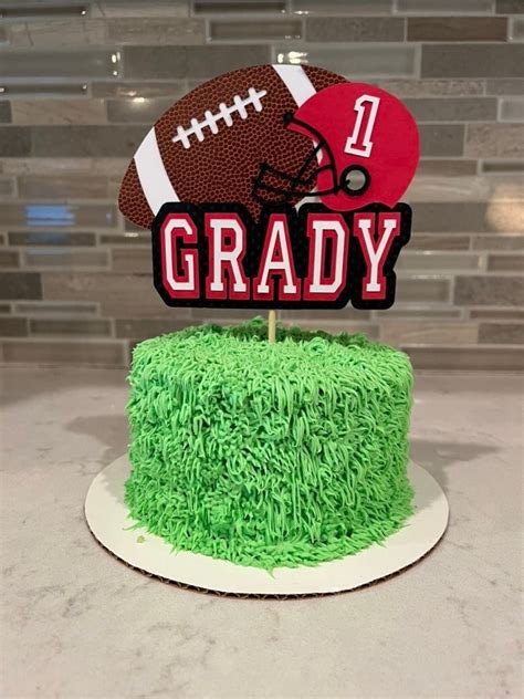 Football Birthday Cake Topper Etsy