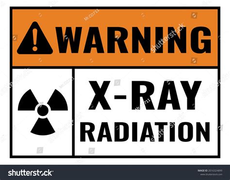 Warning Xray Radiation Sign White Orange Stock Vector Royalty Free