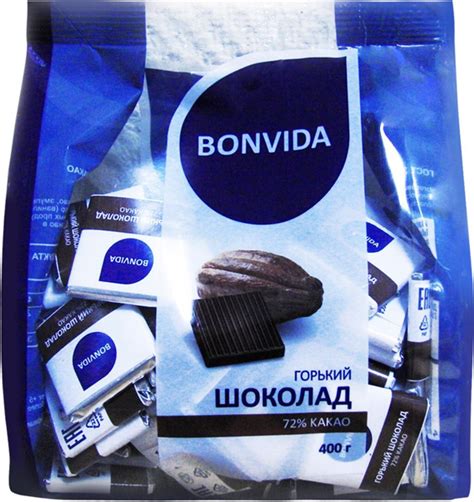 Шоколад Bonvida порционный горький, 72% какао, 400г - купить с ...
