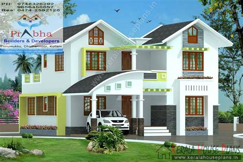 4 bedroom house plans kerala with elevation and floor details