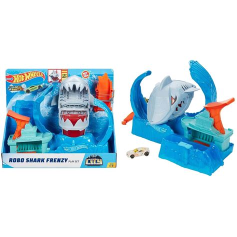 Pista Hot Wheels City Ataque do Tubarão Robô Color Shifter Mattel GJL12 Shopee Brasil