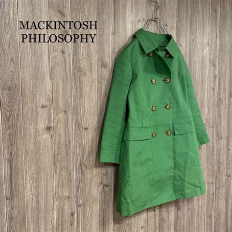 30％割引グリーン系m有名ブランド ★【mackintosh Philosophy】2way ダブルコート トレンチコート ジャケット