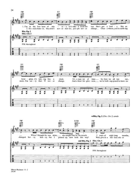 Misery Business By Paramore Electric Guitar Digital Sheet Music