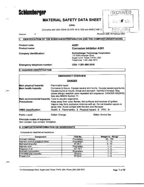 Nalco Msds Ec A Pdf Toxicity Personal Protective Off