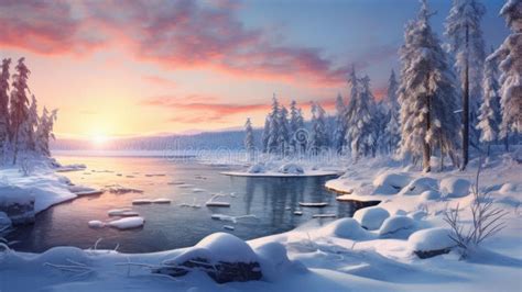 Winter Nature Landscape in Quebec Province - Photoreal Hd Wallpaper ...