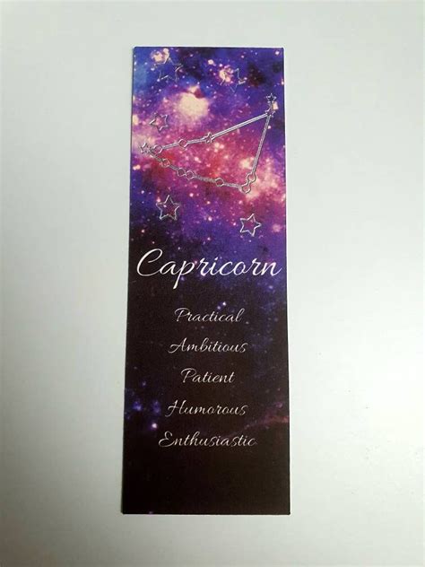 Capricorn Foiled Galaxy Bookmark Zodiac Bookmark Foiled Etsy