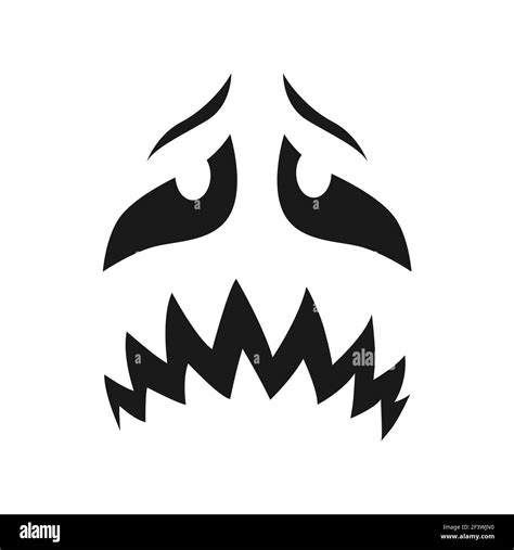 Scary face vector icon, sad or evil emoji with unhappy creepy eyes and ...