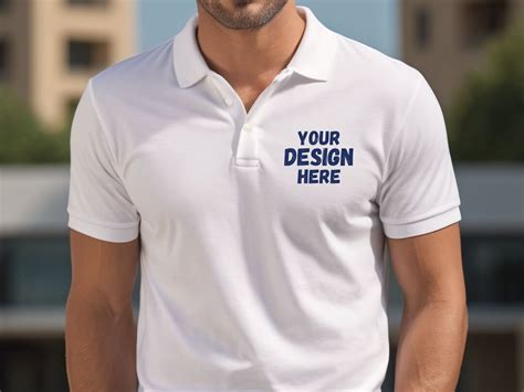 White Polo Shirt Mockup for Print on Demand. Ideal for Your Company ...