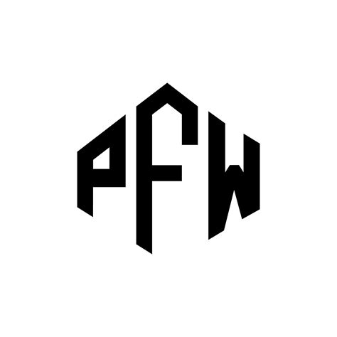 PFW letter logo design with polygon shape. PFW polygon and cube shape ...