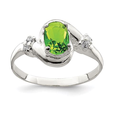 IceCarats 925 Sterling Silver Lime Green Oval Cubic Zirconia Cz Band