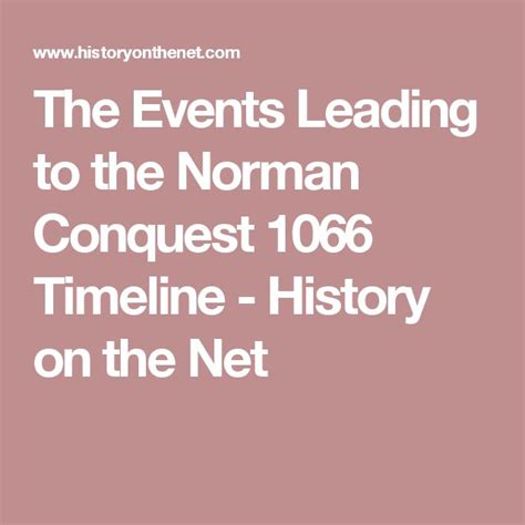 The Events Leading to the Norman Conquest 1066 Timeline - History on ...