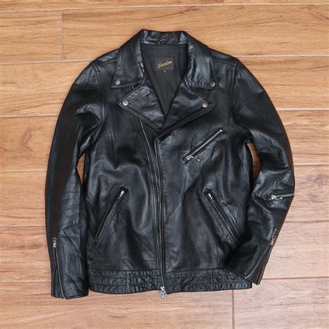 Jaket Kulit Asli Ramones Motor Biker Rider Leather Jacket Fesyen Pria