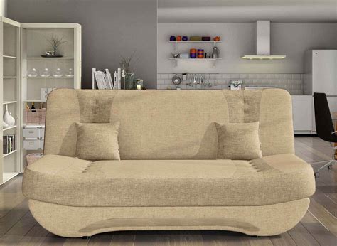 Canape Clic Clac En Tissu Beige Convertible Elona DECOINPARIS