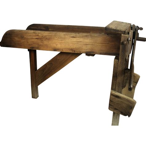 Antique Tobacco Sugar Cane Chaff Guillotine Cutter Chopper Wood Trough