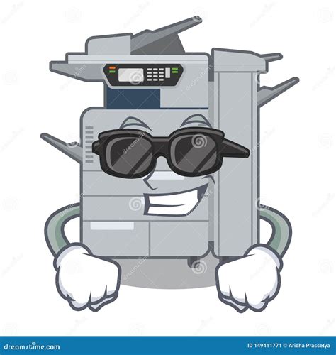 Super Cool Copier Machine Isolated In The Cartoon Stock Vector