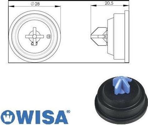 Wisa Membraam Vlotterkraan Toilet Met Steunplaat Flotteur Wisa