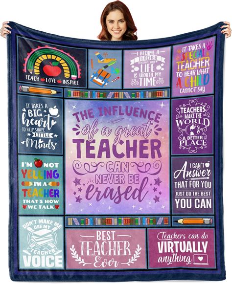 Hosuly Teacher Throw Blanket Birthday T For Women 60x50 Teachers Appreciation