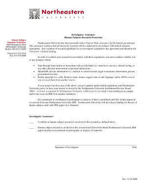 Fillable Online Northeastern Irb Review Determination Form