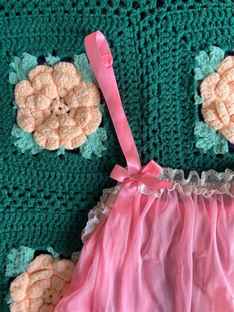 Gorgeous Coquette Pink Sheer Lace Lingerie Size Medium Etsy