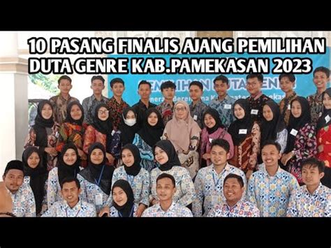 Pasang Finalis Ajang Pemilihan Duta Genre Kab Pamekasan Youtube