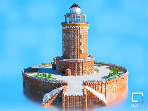 Kołobrzeg Lighthouse, but built in Minecraft with friends : r/Minecraft