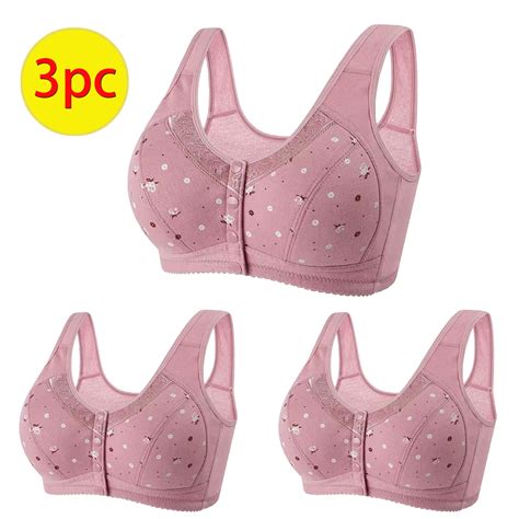 Aboser Front Closure Bras For Women No Underwire Everyday Bra 3 Pack