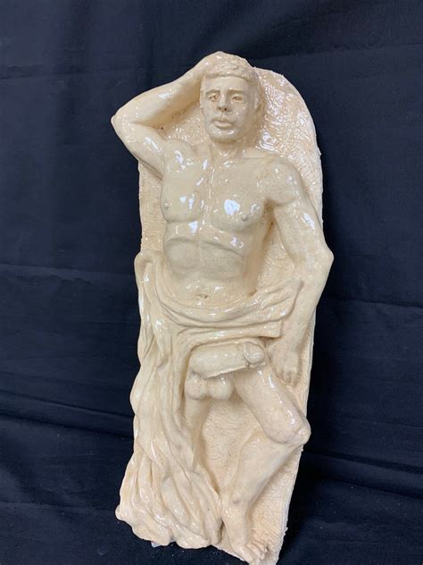 Reclining Male Art Attractive Naked Male Sculpture Nude Circumcised Muscular Guy Handsome