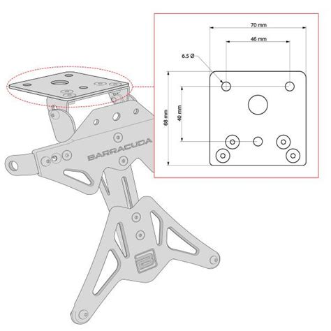 KIT TARGA PORTATARGA UNIVERSALE REGOLABILE PER MOTO IN ALLUMINIO